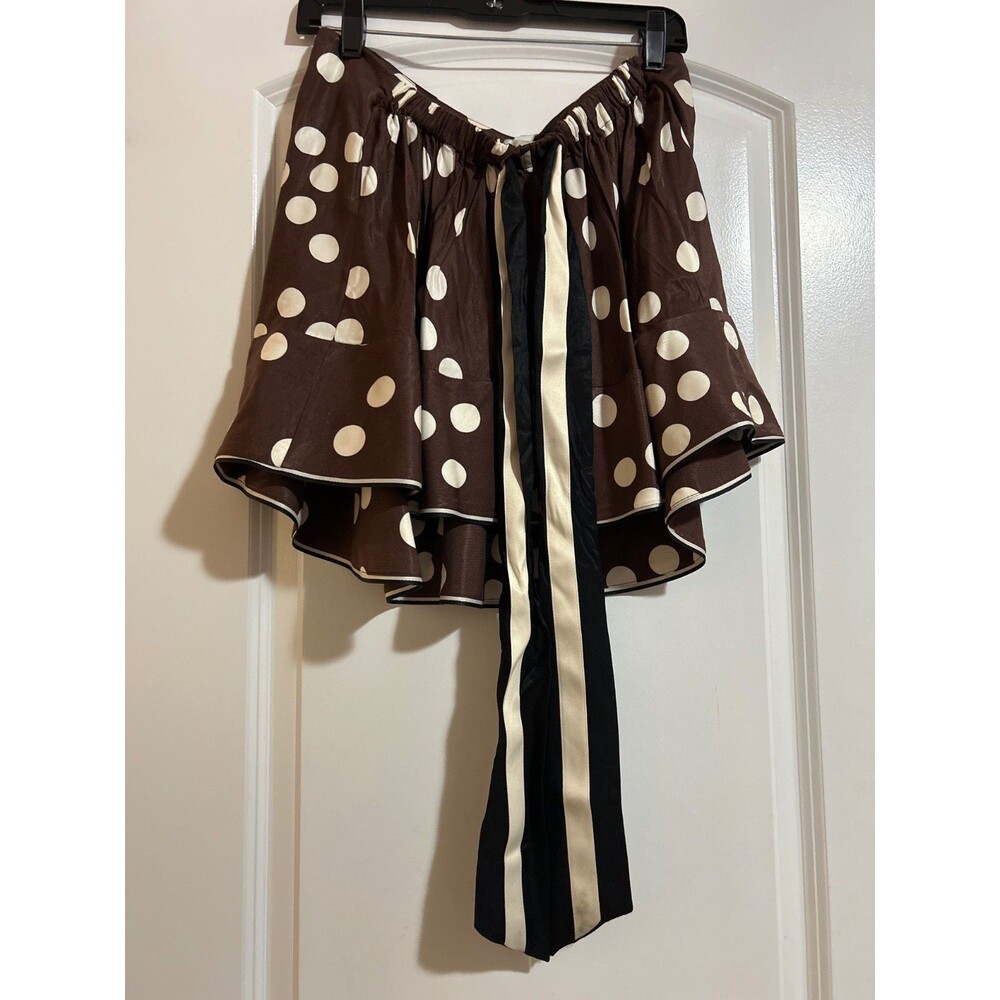 MAEVE Anthropologie Women’s Jessica Strapless Swing Top Brown Dot size M NWT - Picture 6 of 9